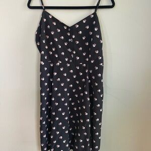 GAP Black and White Spaghetti Strap Midi Sundress